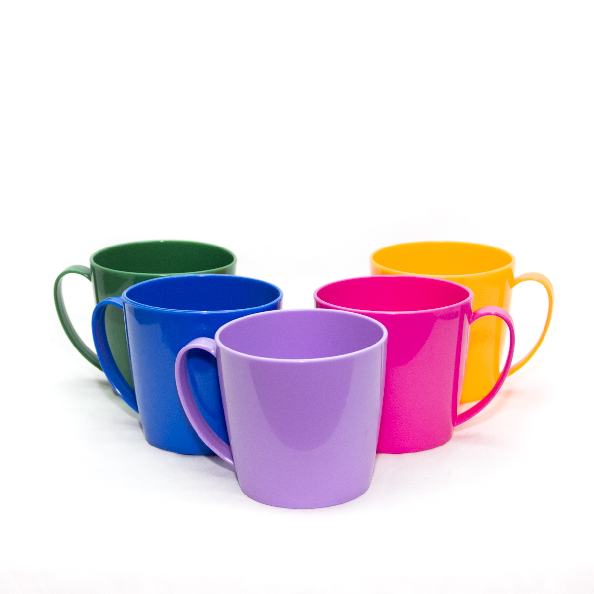 TAZA PLASTICA CON ASA COLORES 12CM