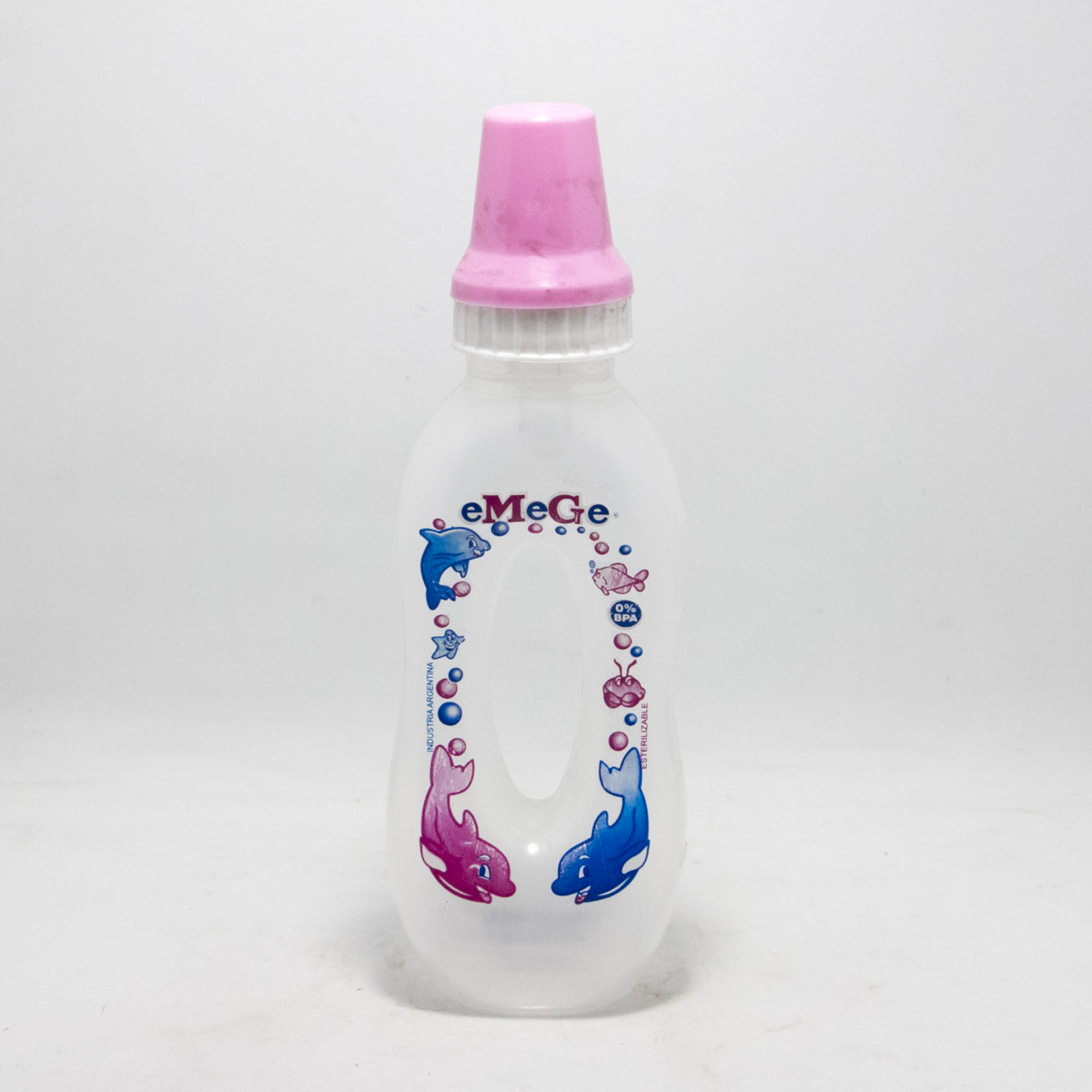 MAMADERA PLASTICA CON AGARRE ESTAMPADA 250ML