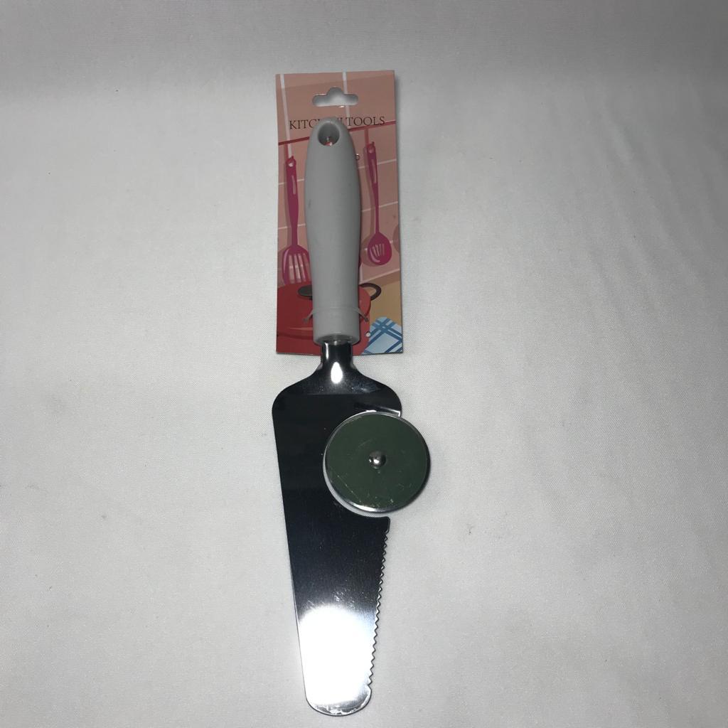 ESPATULA CON CORTANTE PARA PIZZAS ACERO INOXIDABLE 