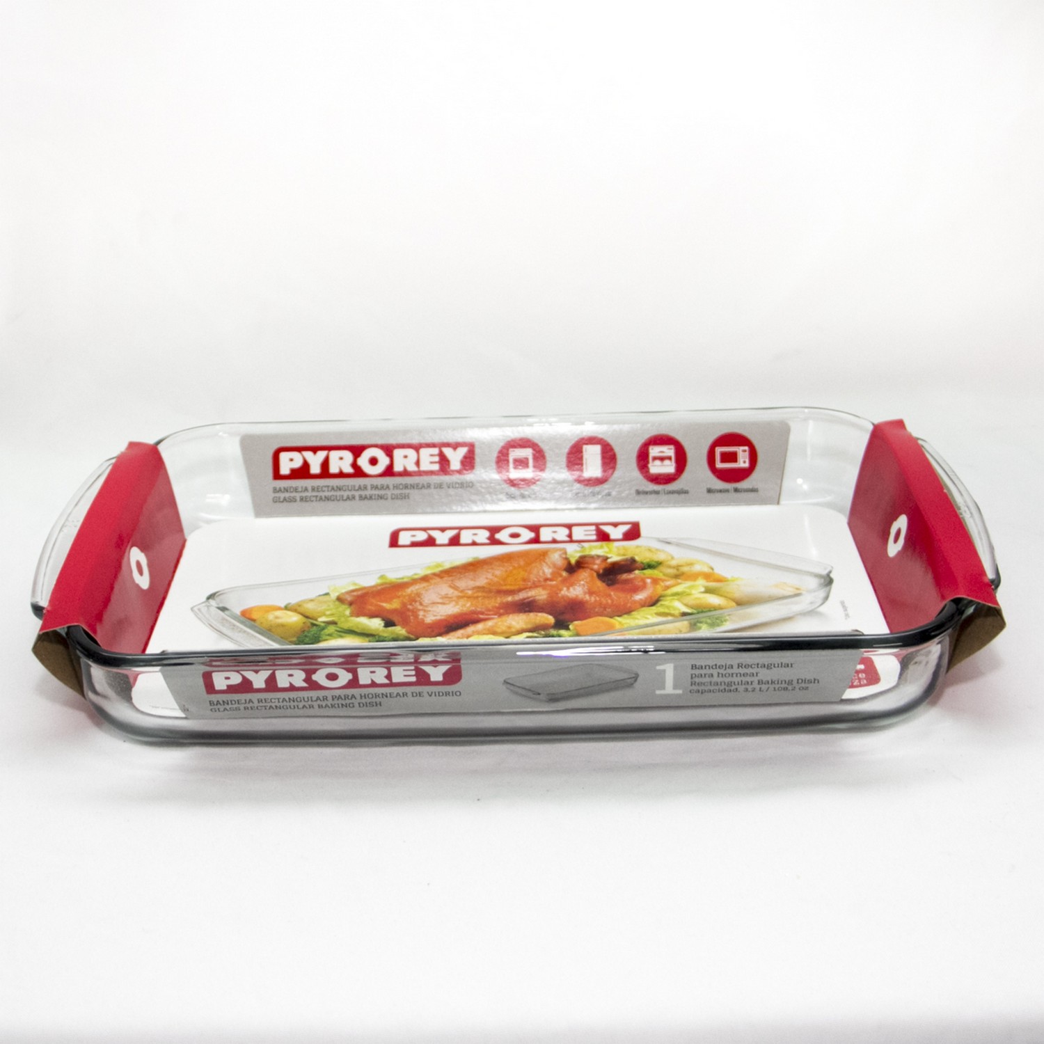 BANDEJA/FUENTE VIDRIO RECTANGULAR 3.2LTS PYROREY