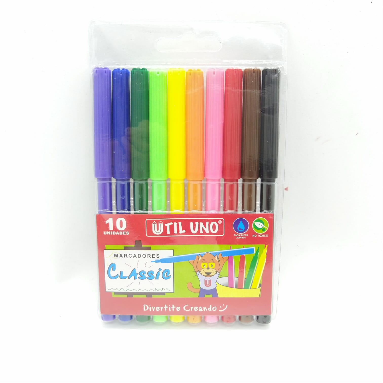 FIBRAS DE COLORES SURTIDOS X 10 UNIDADES UTIL UNO