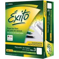 REPUESTO DE HOJAS N*3 CON MARGEN REFORZADO X 480 RAYADO EXITO