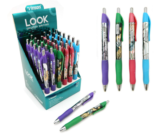BIROMES RETRACTIL TINTA AZUL VARIOS DISEÑOS X UNIDAD