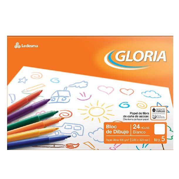 BLOCK PARA DIBUJO N*5 BLANCO GLORIA