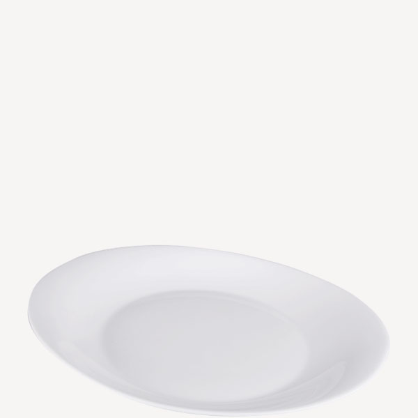 PLATO HONDO OVALADO OPALINA 23CM LINEA BLANCO