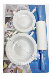 MOLDE PLASTICO PARA SELLAR EMPANADAS X 2 UNIDADES Y PALO DE AMASAR