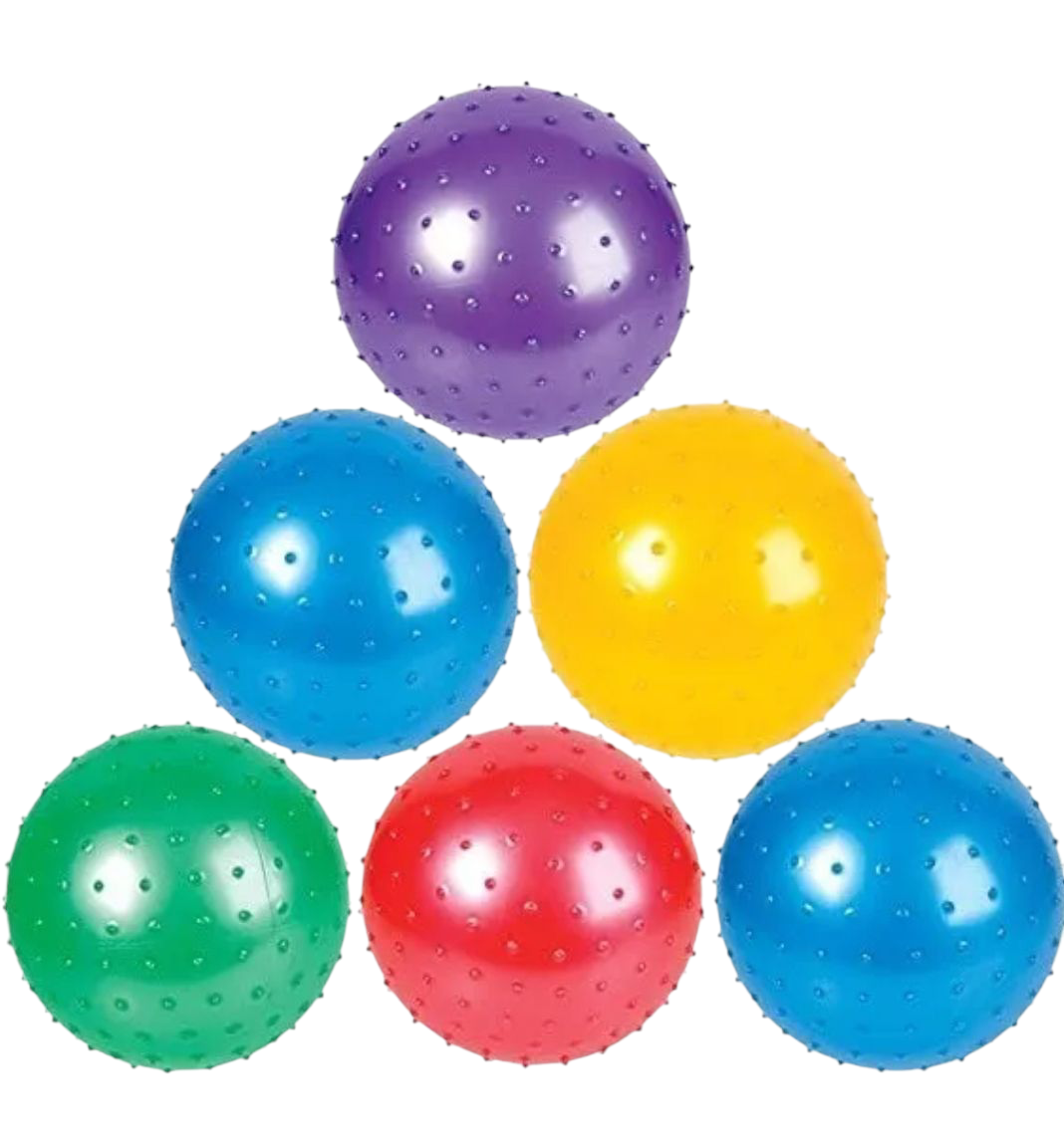 PELOTA DE GOMA CON PINCHES MEDIANA 17CM