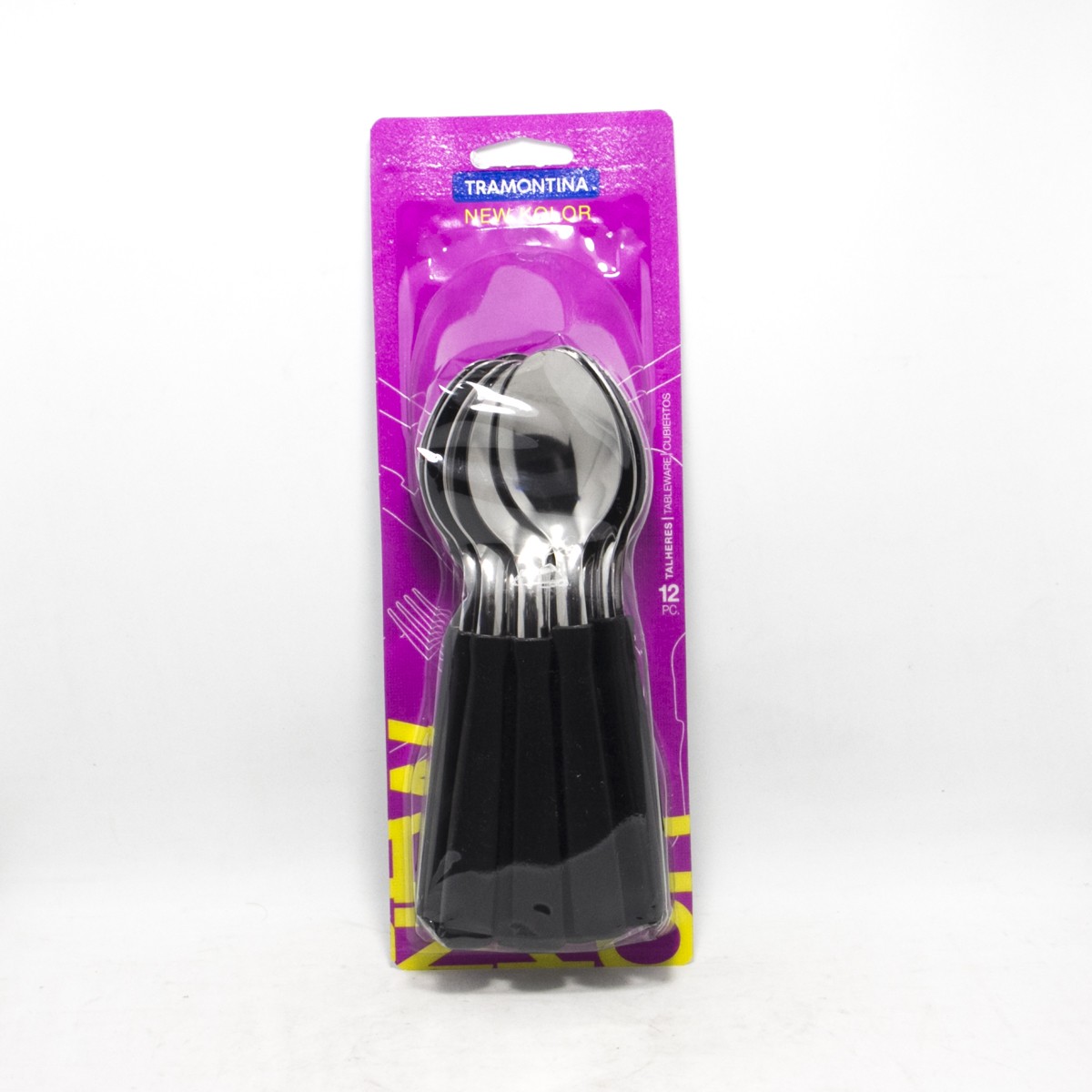 CUCHARITAS TRAMONTINA X 12 UNIDADES NEGRO EN BLISTER