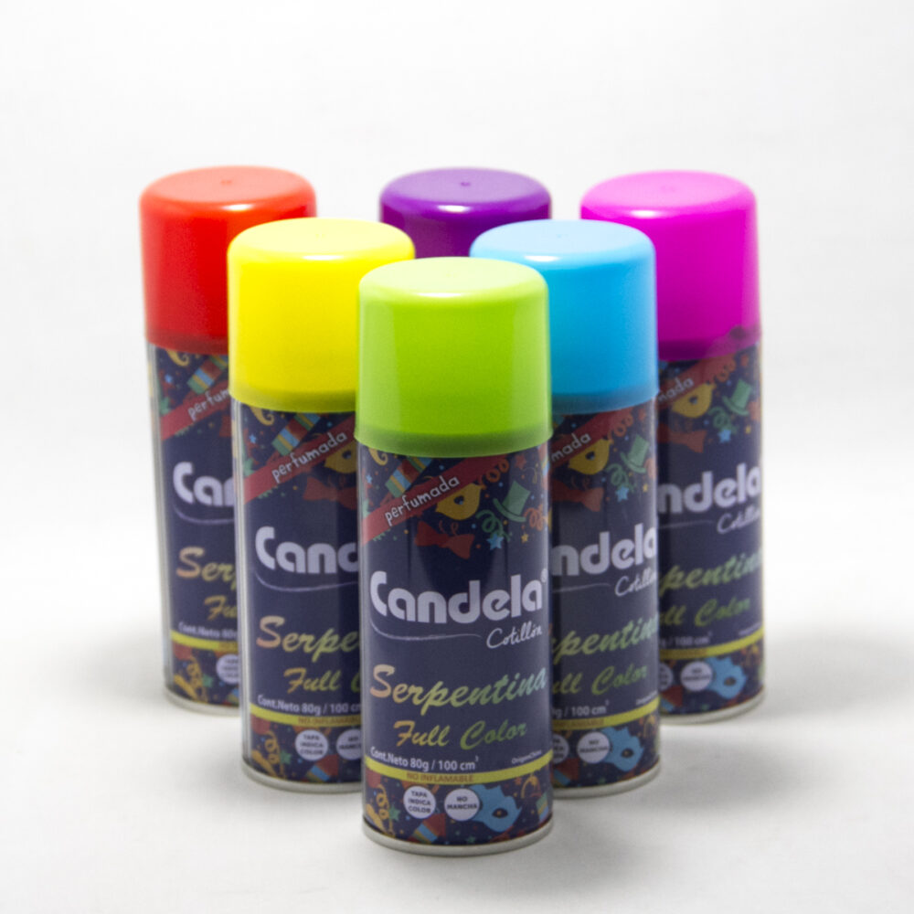 SERPENTINA EN AEROSOL 80GRS VARIOS COLORES CANDELA