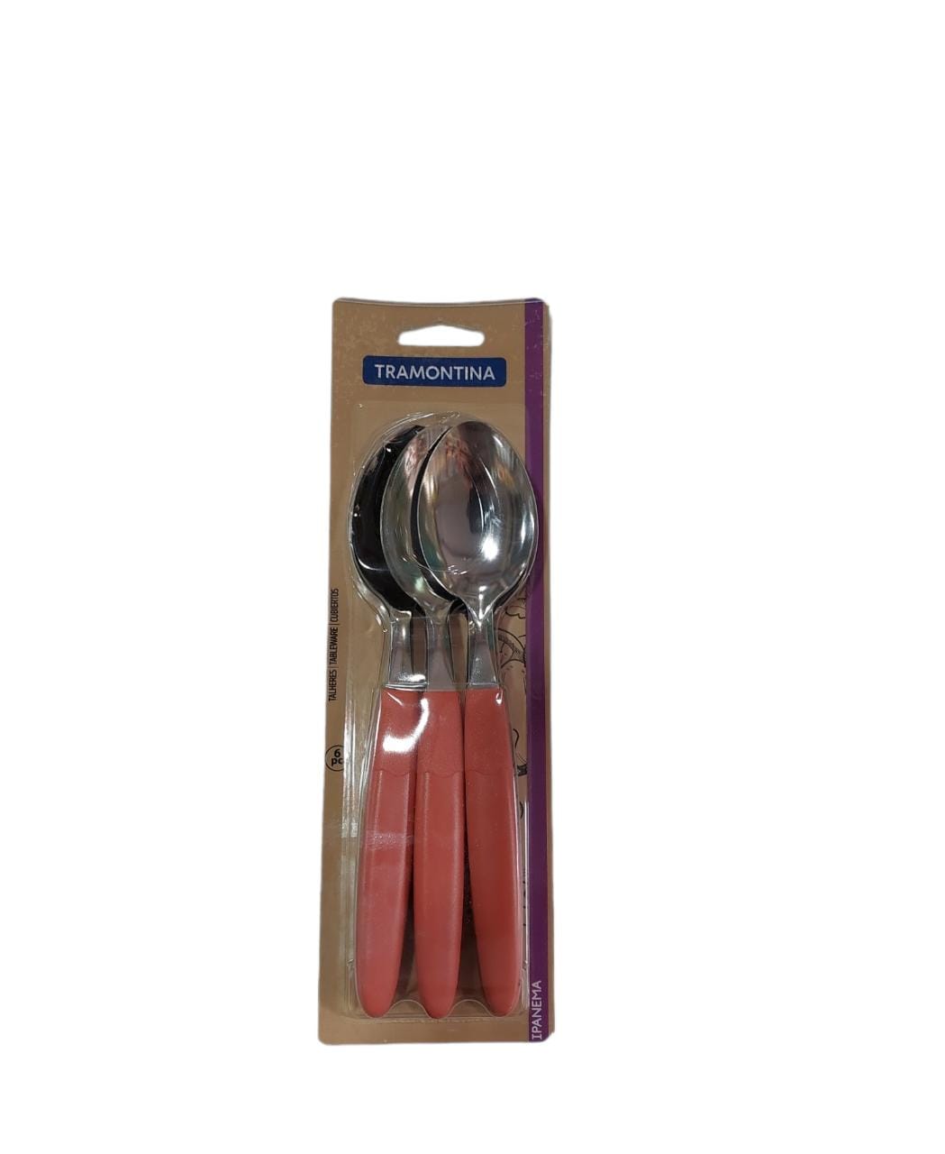 CUCHARA TRAMONTINA X 6 UNIDADES SALMON EN BLISTER