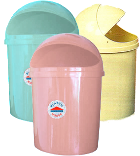 TACHO PARA RESIDUOS PLASTICO 6LTS REDONDO TAPA VAIVEN