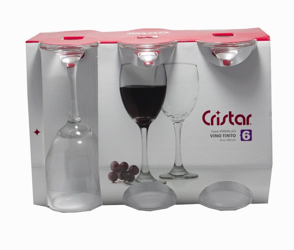 COPA VIDRIO VINO X 6 UNIDADES EN CAJA REGALO CRISTAR