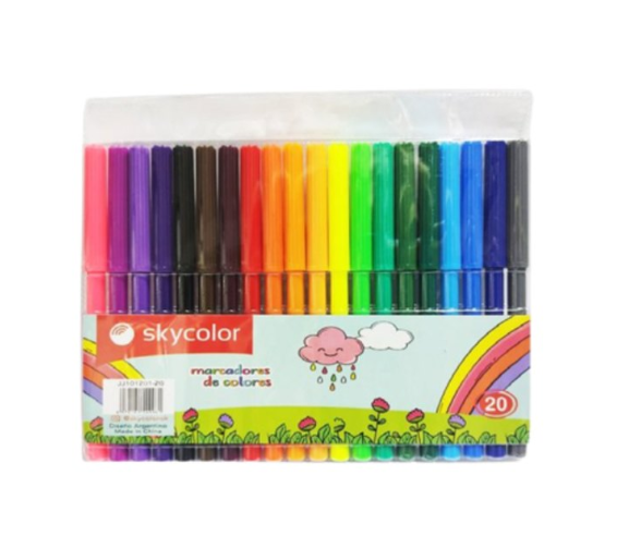 FIBRAS DE COLORES SURTIDOS X 20 UNIDADES SKYCOLOR