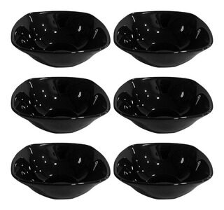 COMPOTERA CUADRADA OPALINA NEGRA 16CM