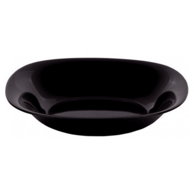 PLATO HONDO CUADRADO OPALINA NEGRO 23CM