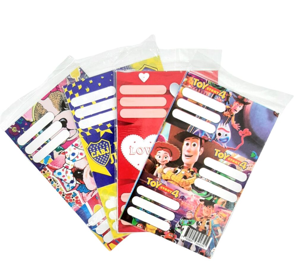 ETIQUETAS ESCOLARES X 9 UNIDADES ESTAMPADAS