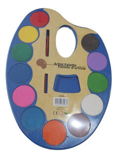 ACUARELA X 12 COLORES CON PINCEL EN PALETA GRANDE