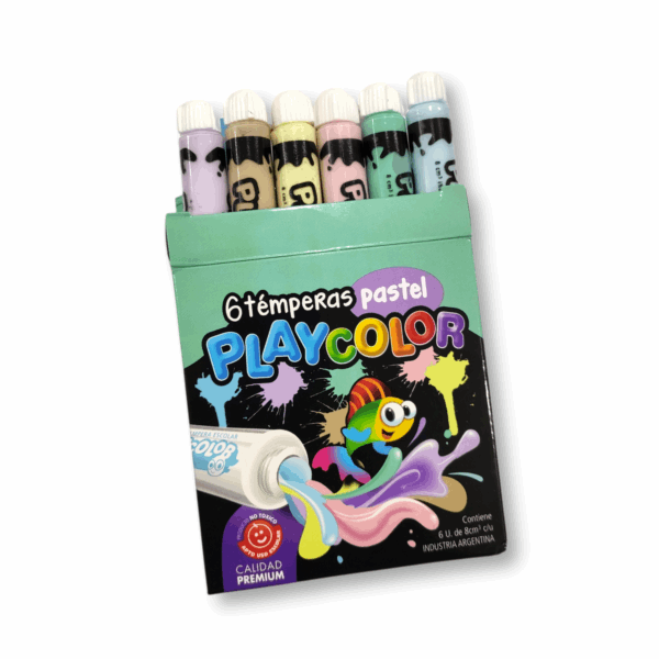 TEMPERA X 6 UNIDADES COLORES PASTEL PLAYCOLOR