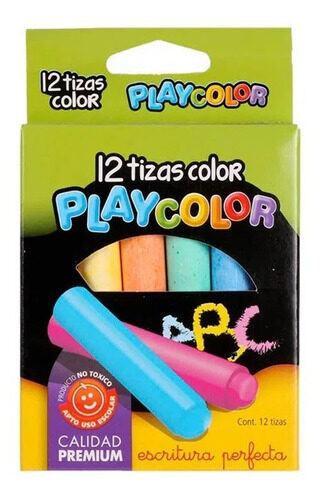 TIZA DE COLORES SURTIDOS X 12 UNIDADES PLAYCOLOR