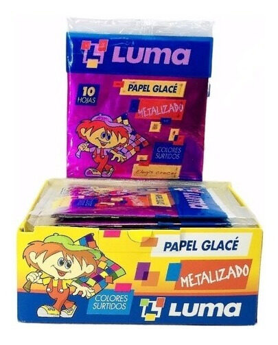 PAPEL GLACE X 10 UNIDADES EN COLORES METALIZADOS LUMA