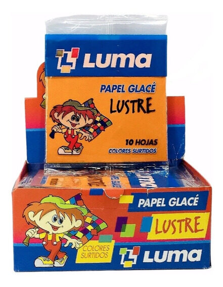 PAPEL GLACE COLORES OPACOS X 10 UNIDADES LUMA