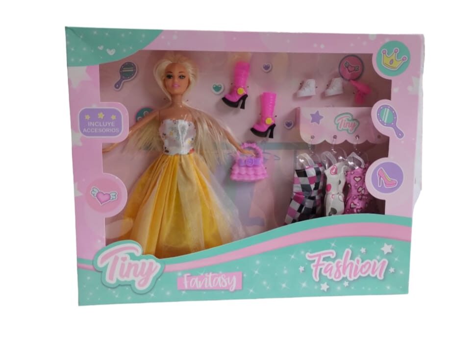 MUÑECA TINY CON ACCESORIOS EN CAJA