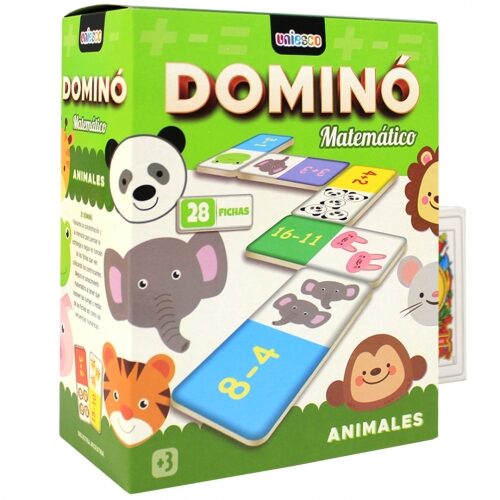 JUEGO DE DOMINO MOTIVO ANIMALES EN CAJA