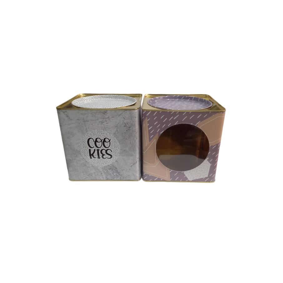 LATA PARA GALLETITAS CON VISOR ESTAMPADA