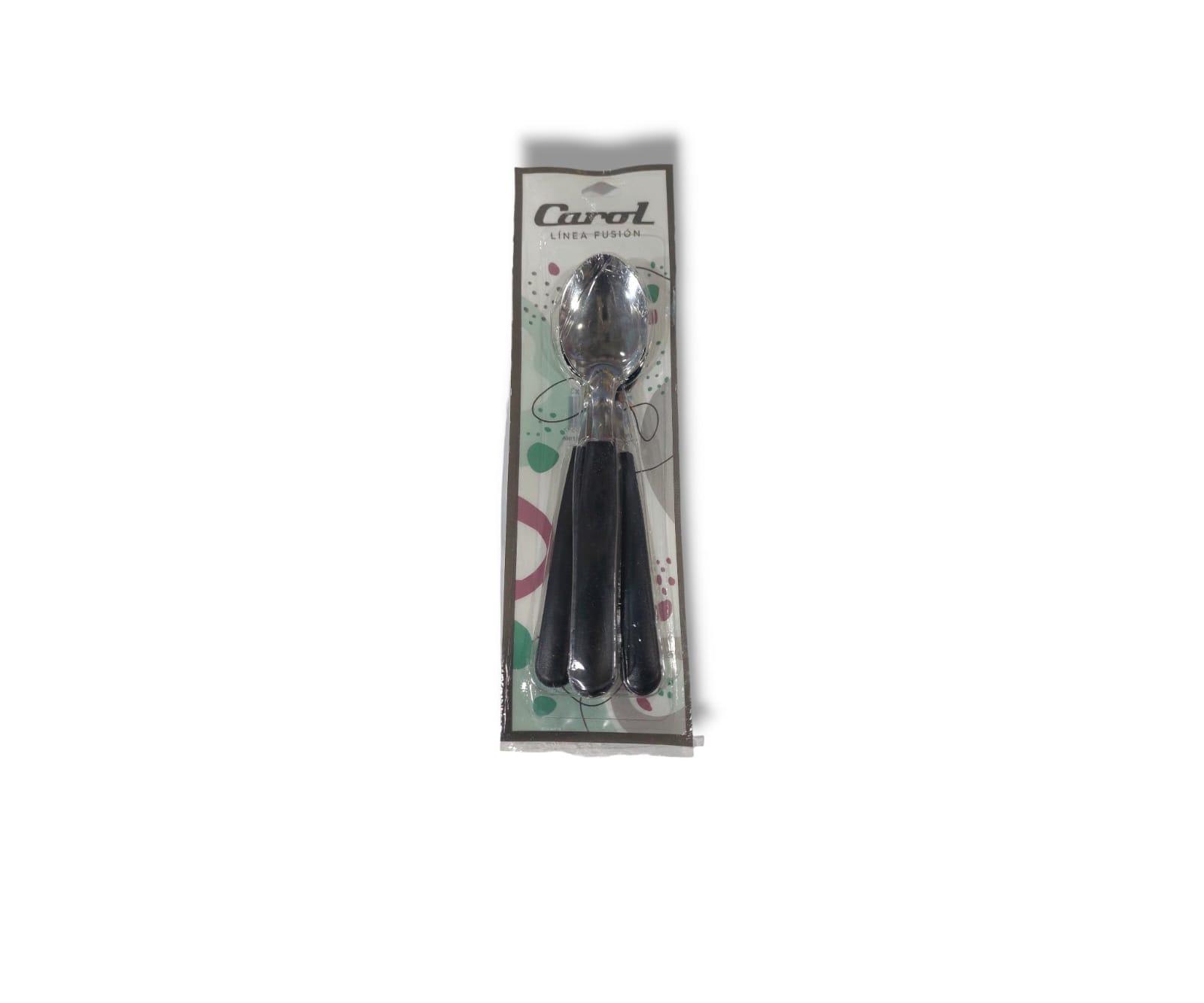 CUCHARA CAROL X 3 UNIDADES COLOR NEGRO
