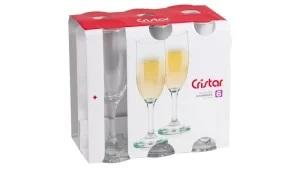 COPA VIDRIO CHAMPAGNE X 6 UNIDADES EN CAJA REGALO CRISTAR