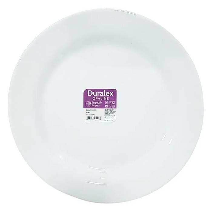 PLATO POSTRE OPALINA LINEA BLANCO 19CM DURALEX