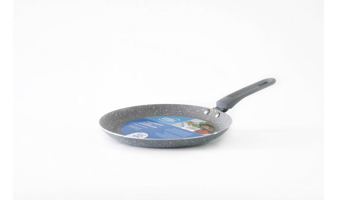 PANQUEQUERA TEFLON ANTIADHERENTE CON MANGO DE SILICONA N*22 EFECTO GRANITO 