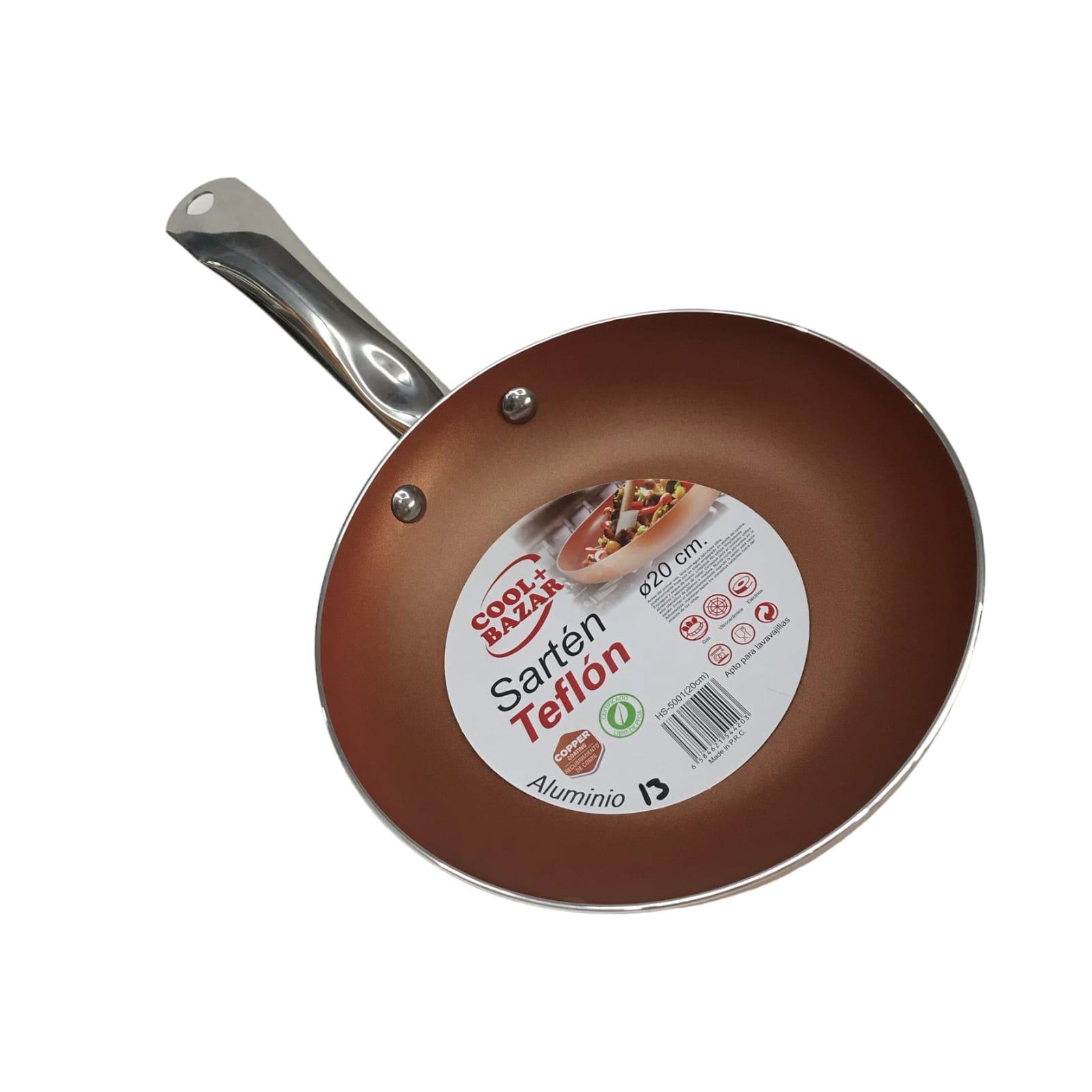 SARTEN TEFLON ANTIADHERENTE COLOR COBRE N*20