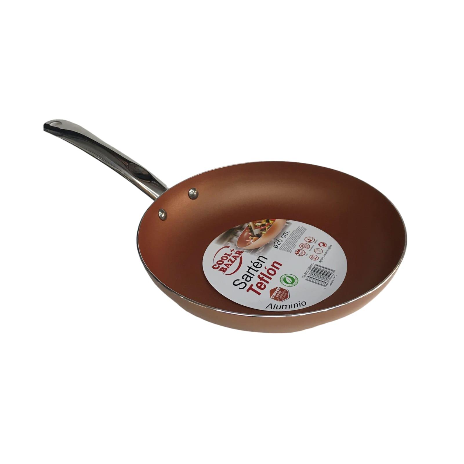 SARTEN TEFLON ANTIADHERENTE COLOR COBRE N*26