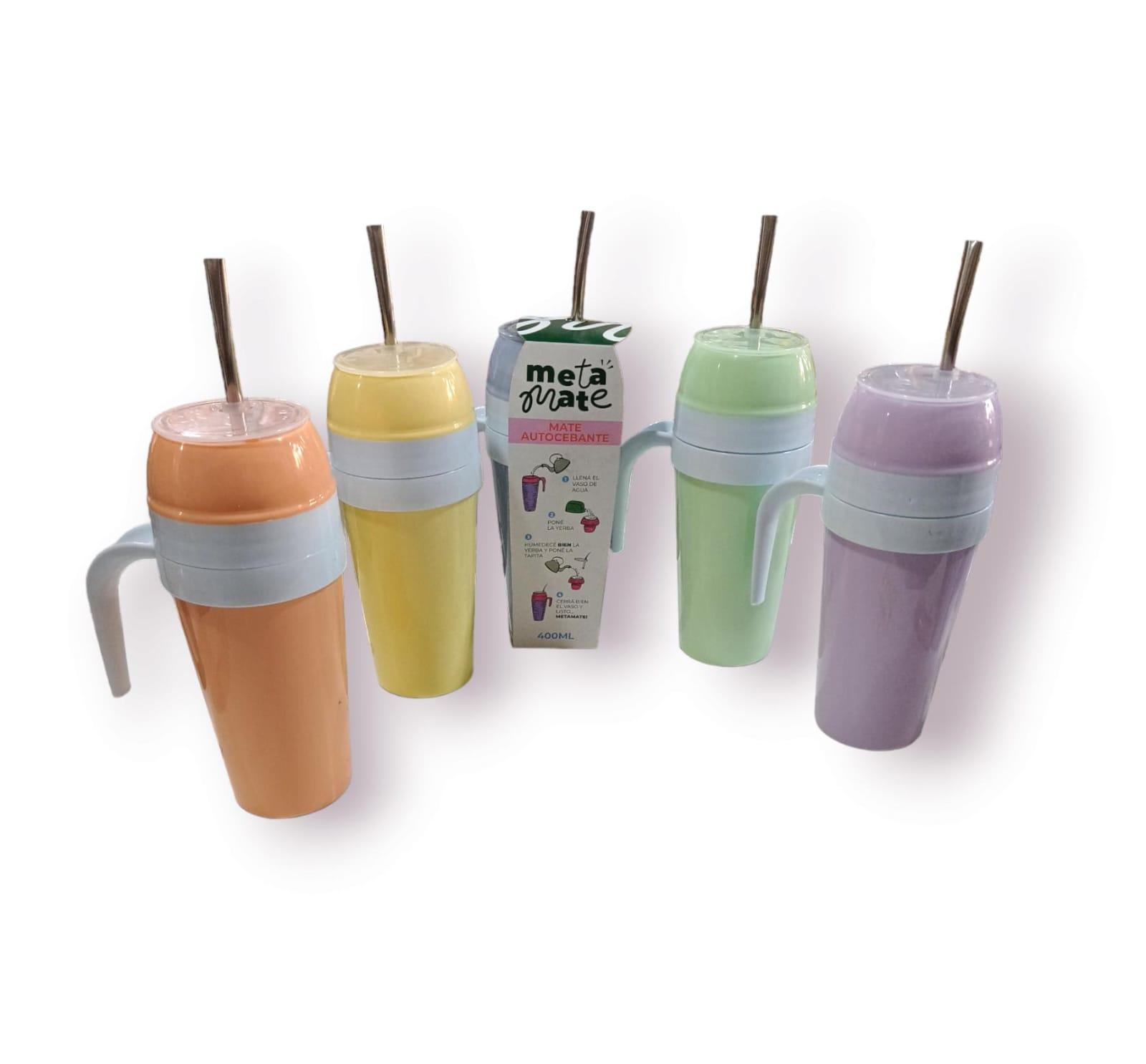 MATE AUTOCEBANTE PLASTICO 400ML CON BOMBILLA