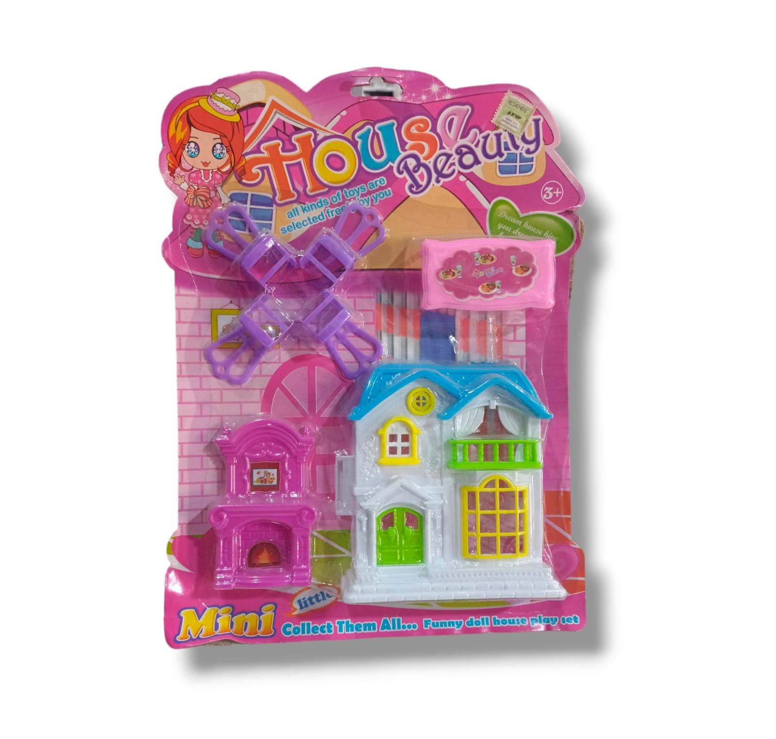 CASITA PARA MUÑECAS CON ACCESORIOS EN BLISTER