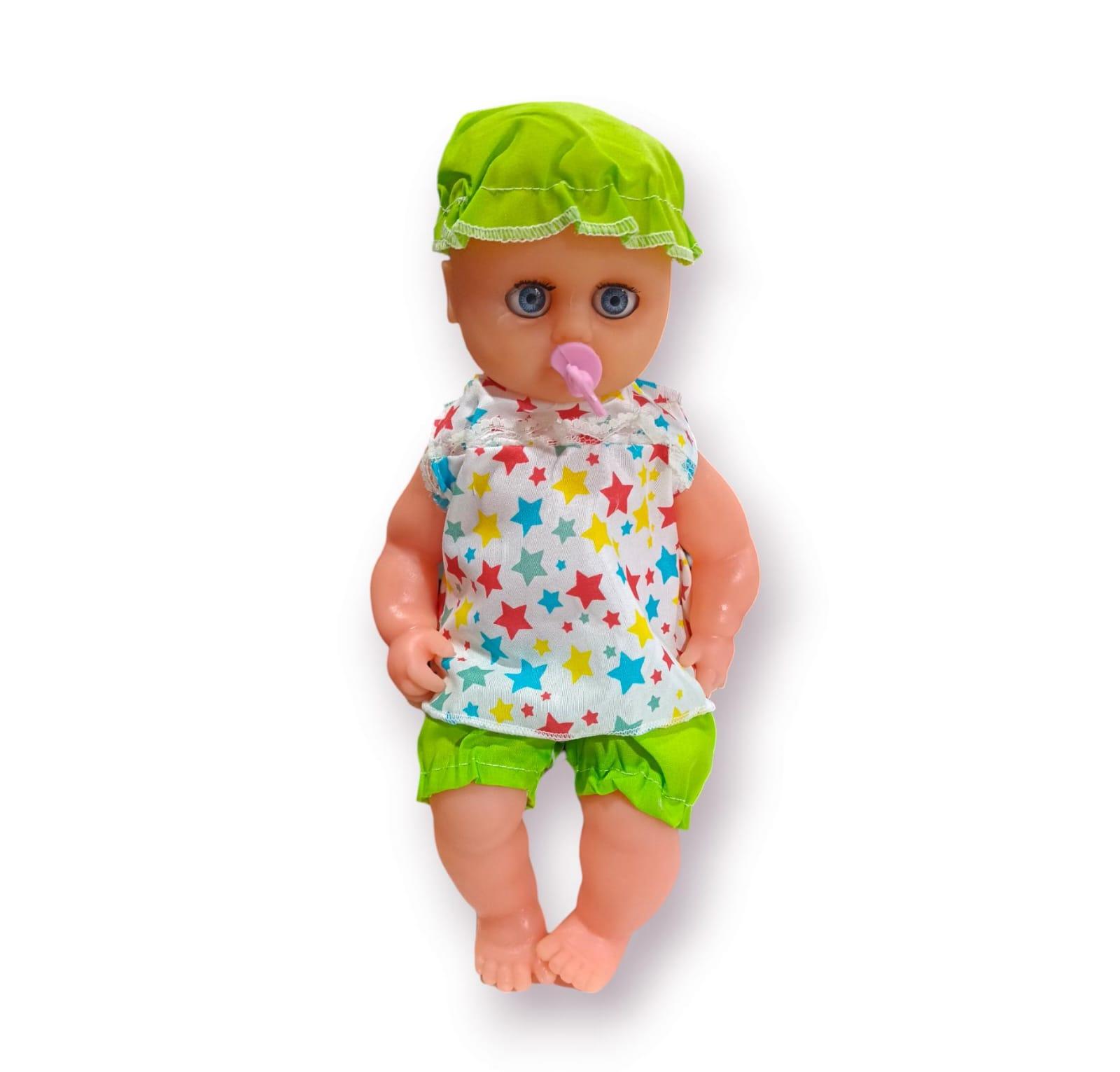BEBE CON GORRA EN BOLSA 34CM