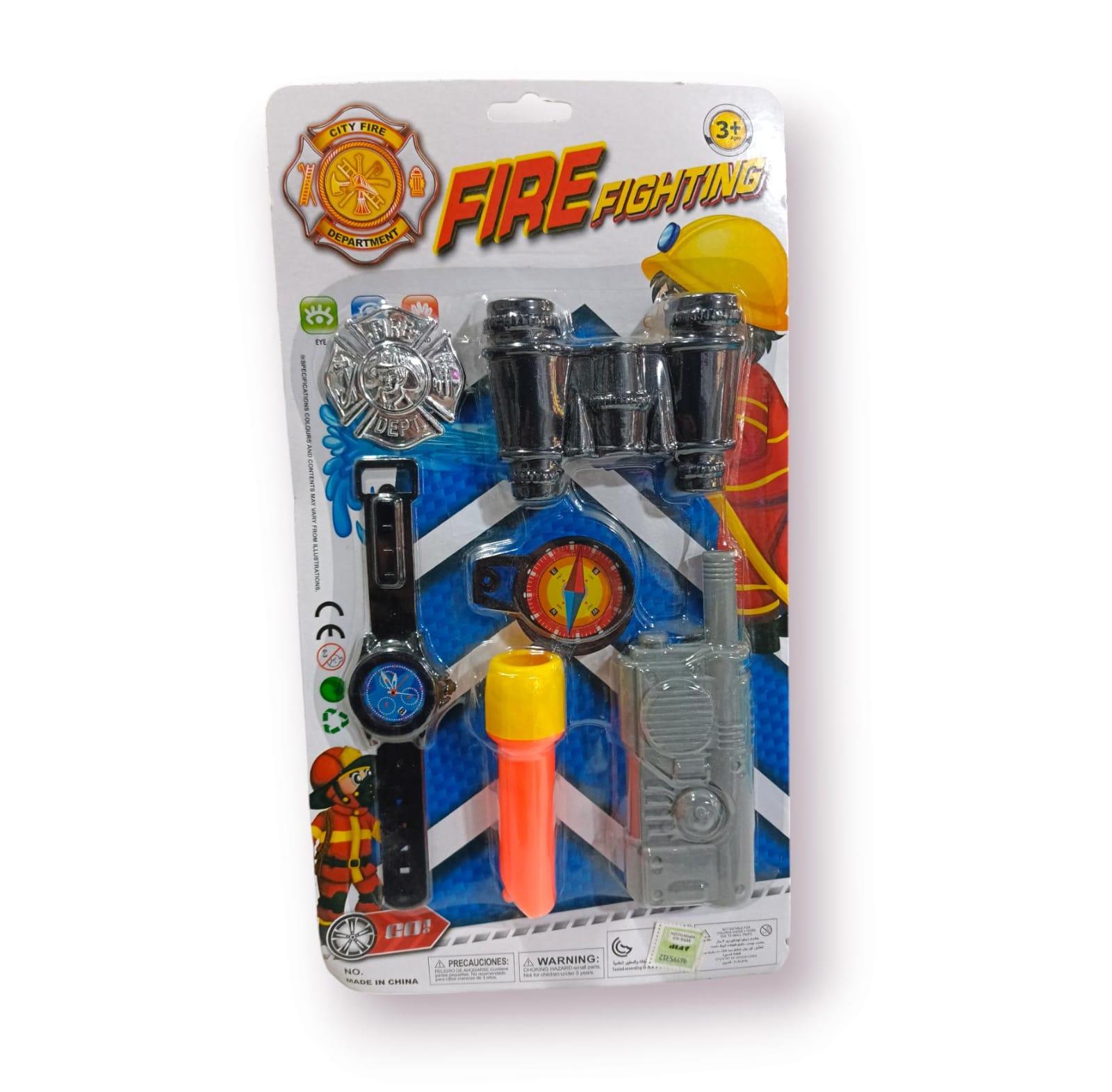 SET DE BOMBERO CON ACCESORIOS EN BLISTER