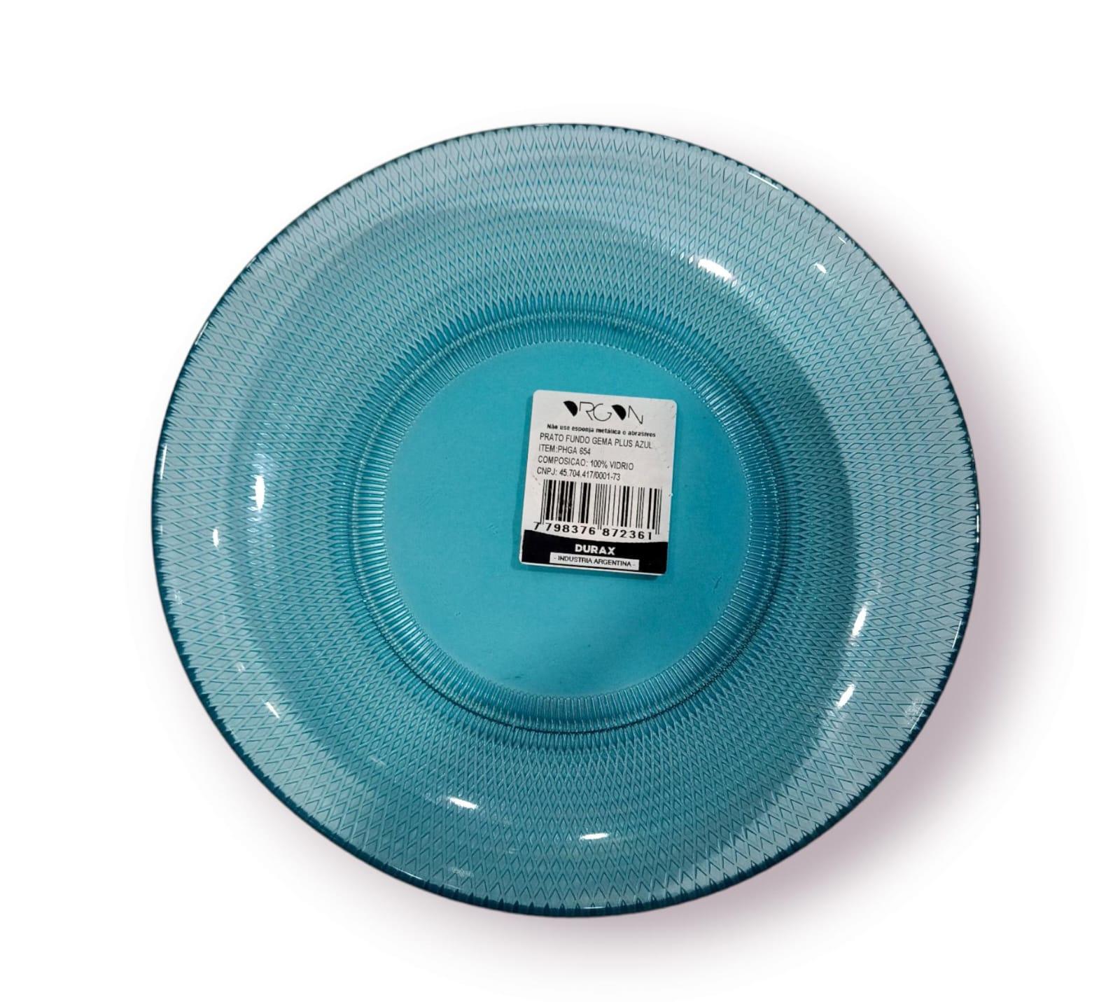 PLATO HONDO GEMA PLUS AZUL DURAX 22CM