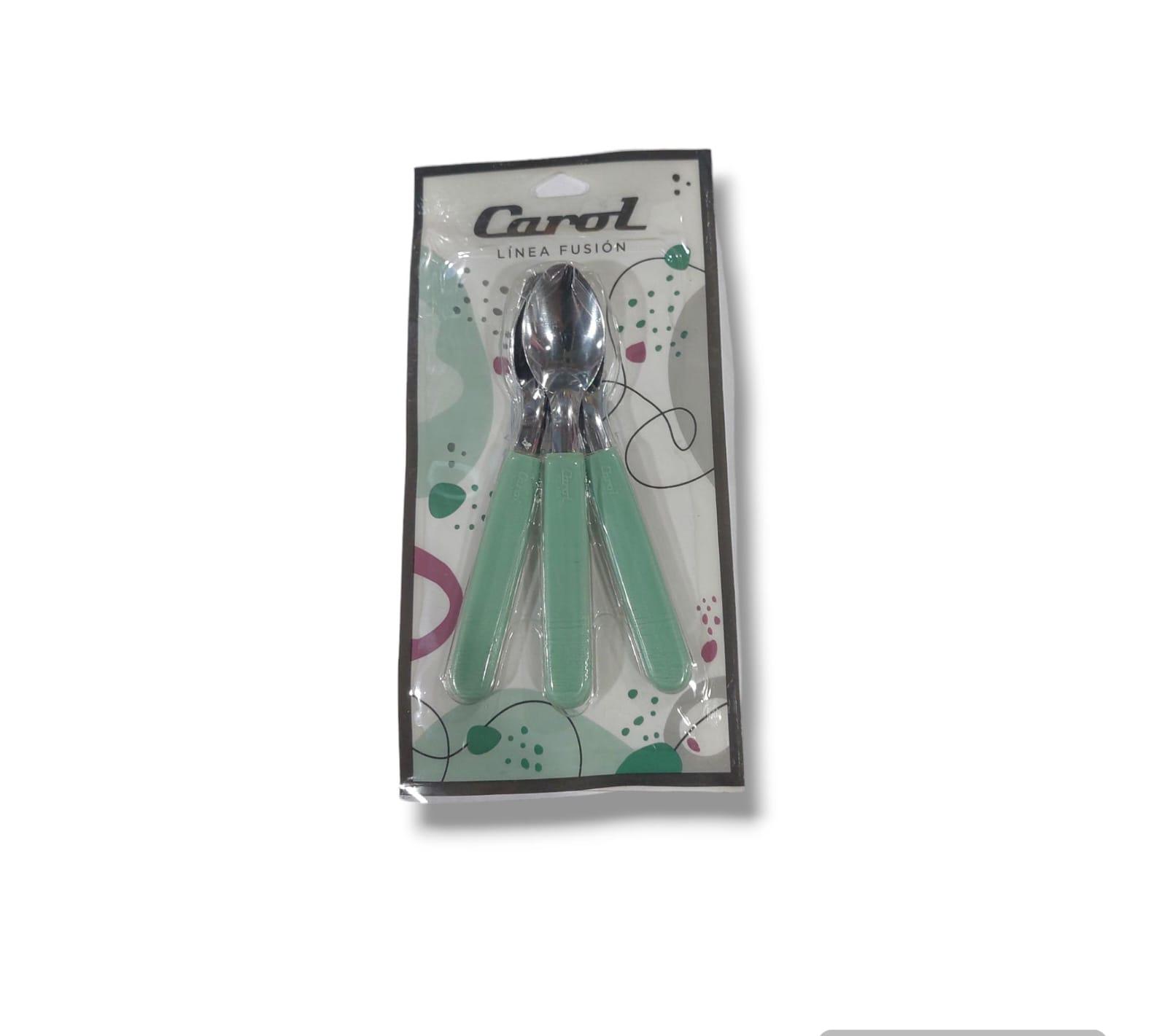 CUCHARITA CAROL X 3 UNIDADES COLOR VERDE