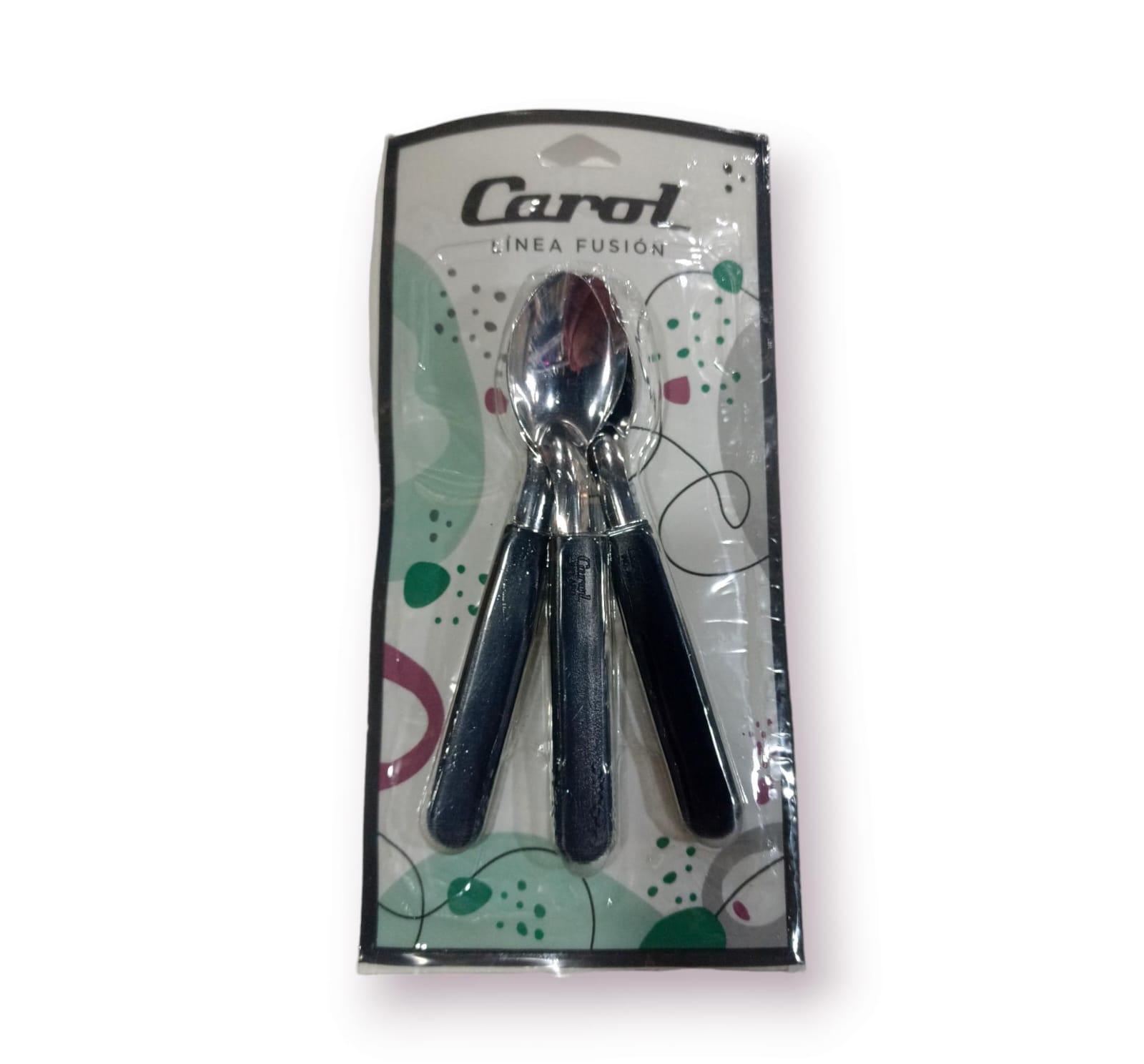 CUCHARITA CAROL X 3 UNIDADES COLOR NEGRO