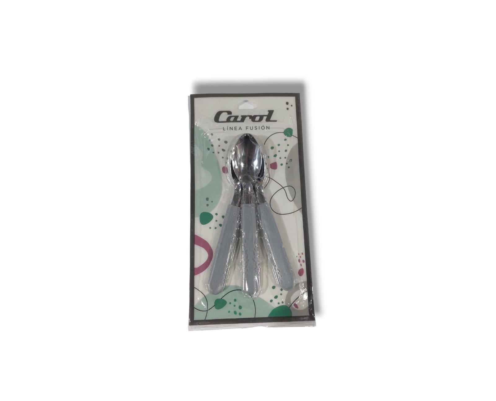 CUCHARITA CAROL X 3 UNIDADES COLOR GRIS