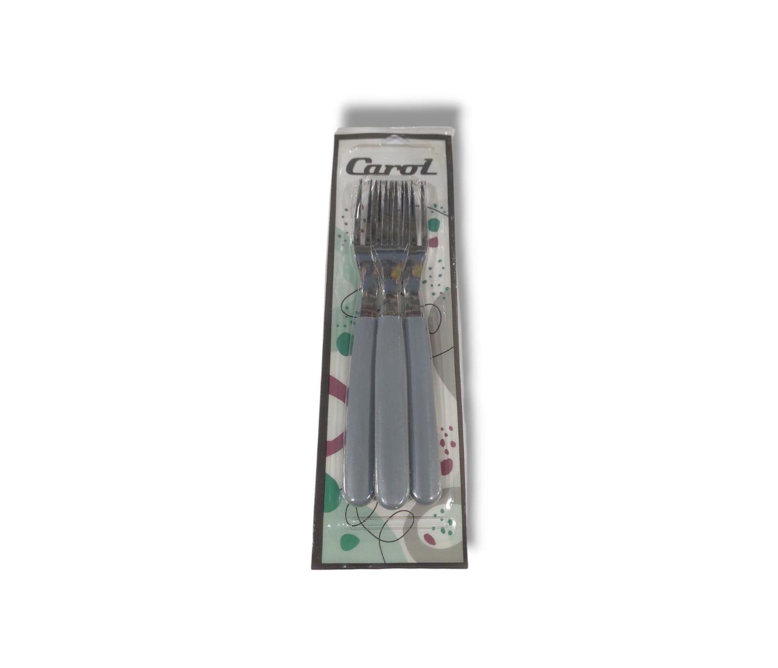 TENEDOR CAROL X 3 UNIDADES COLOR GRIS