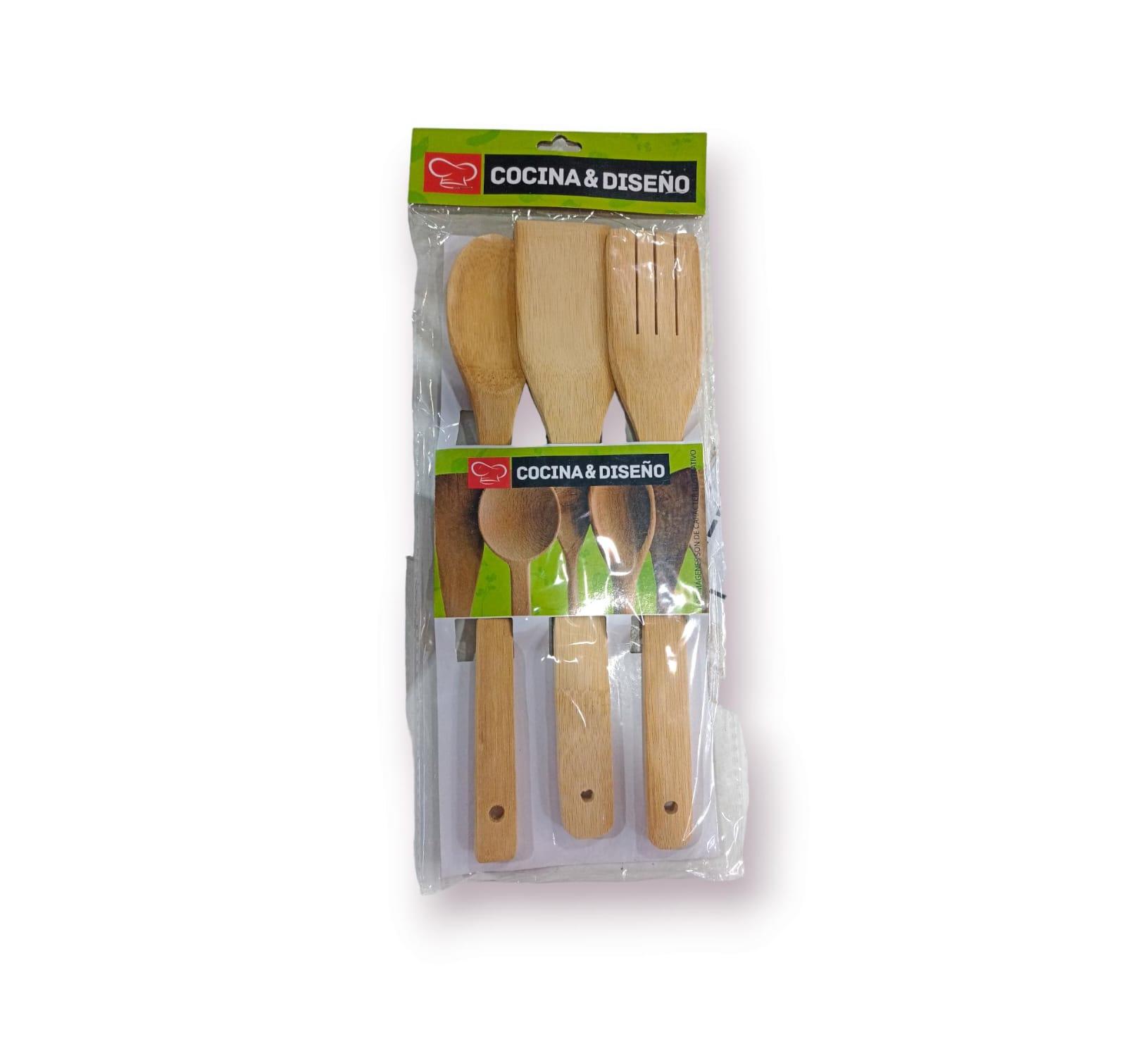 ESPATULA DE BAMBOO SET X 3 UNIDADES  28CM