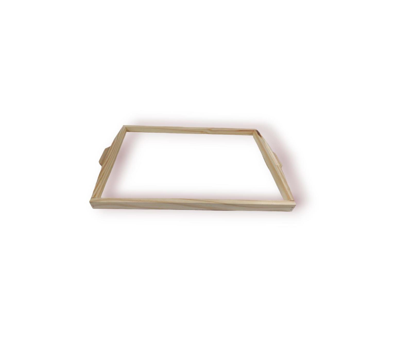 BANDEJA MADERA FONDO BLANCO 43CM