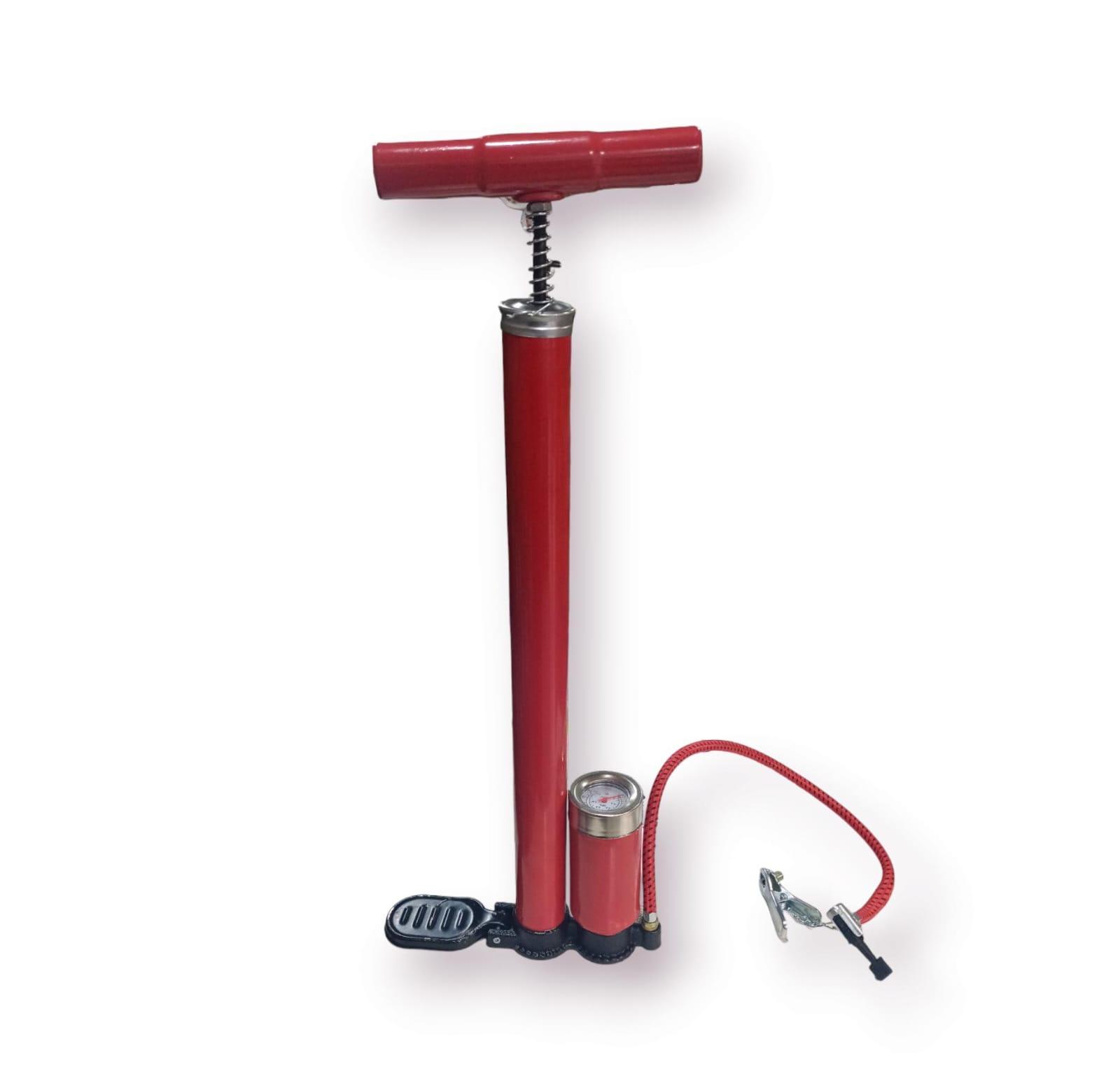 INFLADOR DE PIE CON RECUPERADOR MANOMETRO 54CM