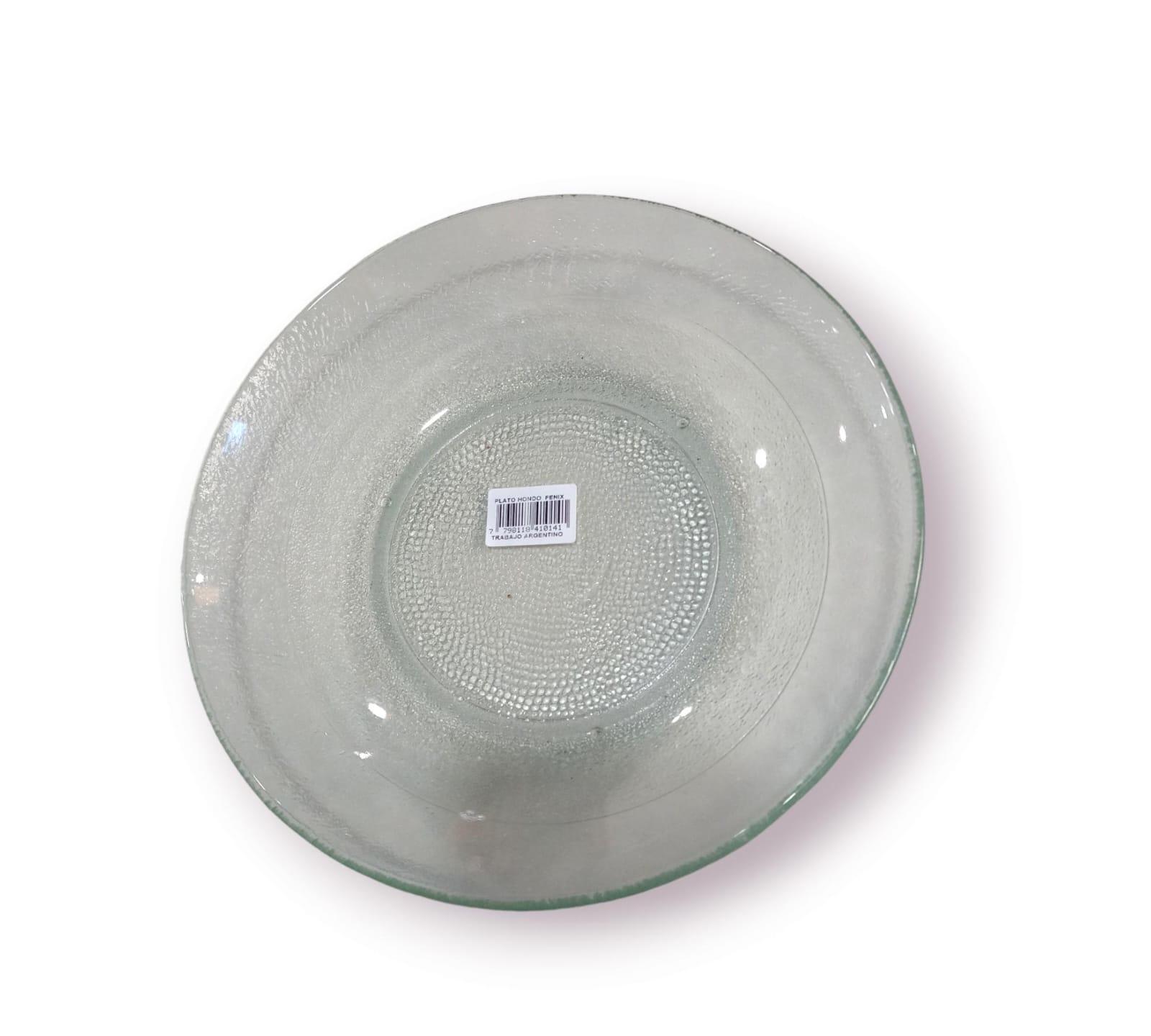 PLATO HONDO FENIX DE VIDRIO 21CM OFERTA CAJA X24 UNIDADES
