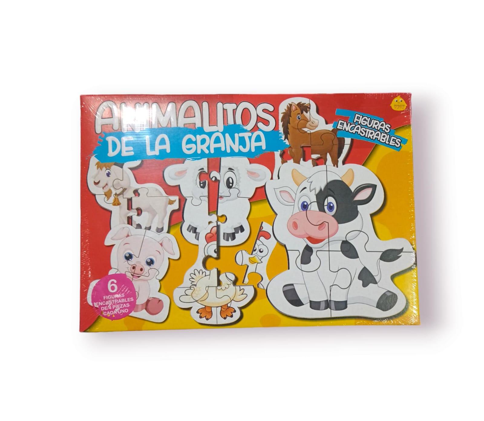 ROMPECABEZAS ANIMALITOS DE LA GRANJA X 6 FIGURAS DE 4 PIEZAS