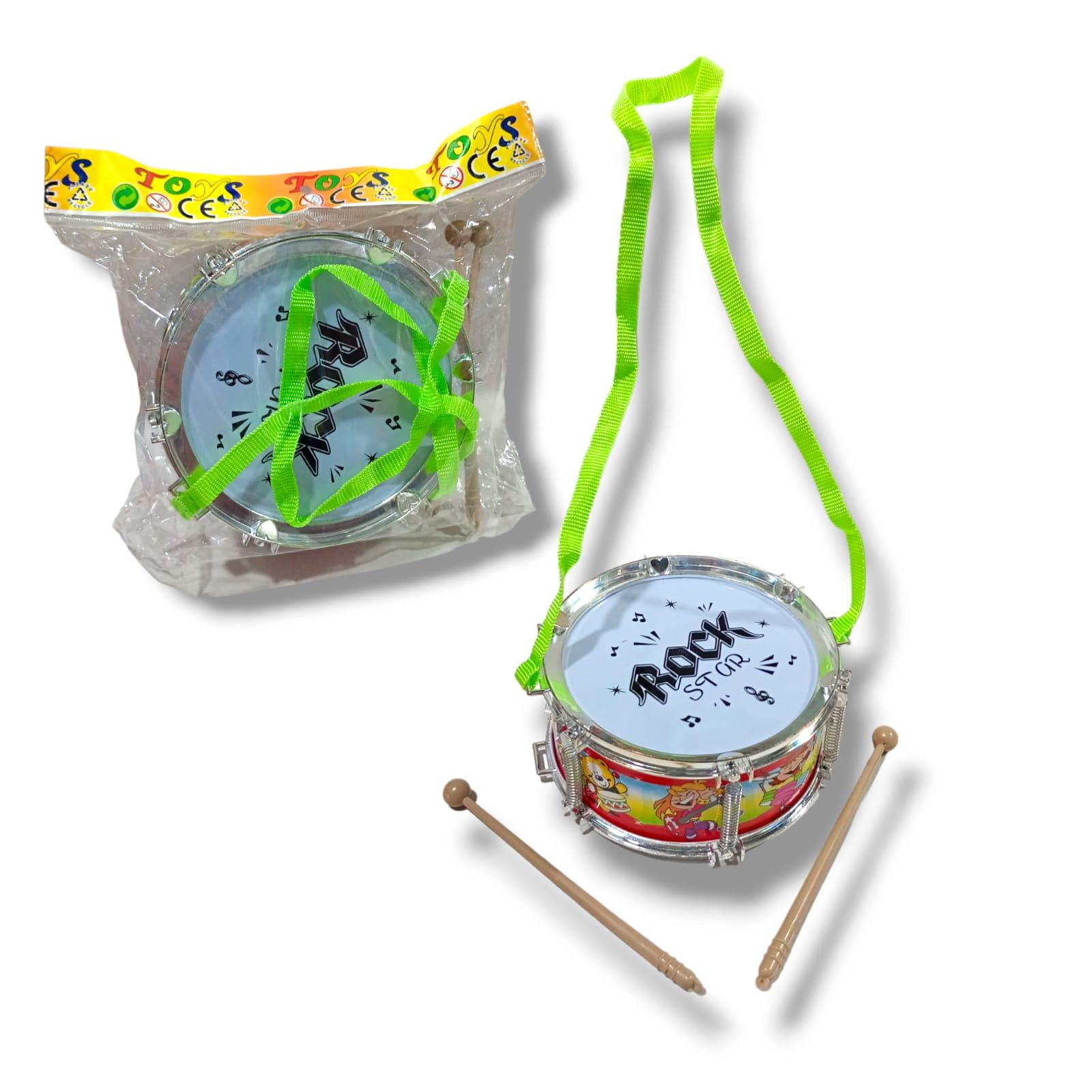 TAMBOR INFANTIL CON PALILLOS 14CM