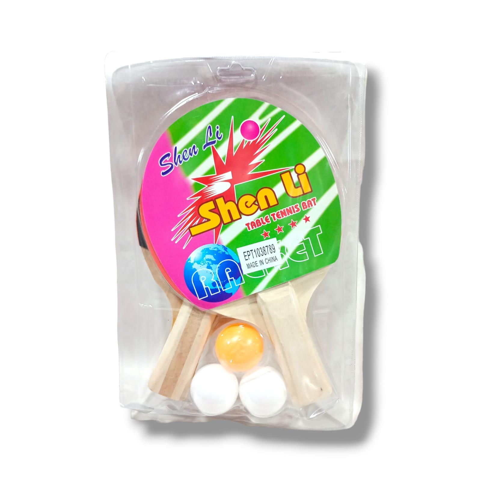 PALETA DE PING PONG+3 PELOTITAS EN BLISTER 24CM